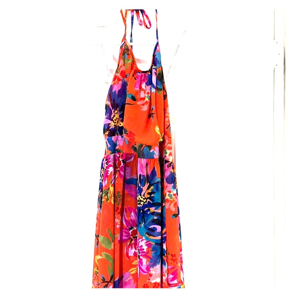 A tropical maxi dress